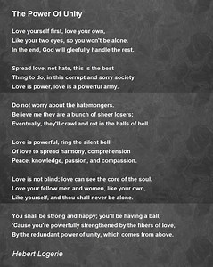 The Power Of Unity - The Power Of Unity Poem by Hebert Logerie