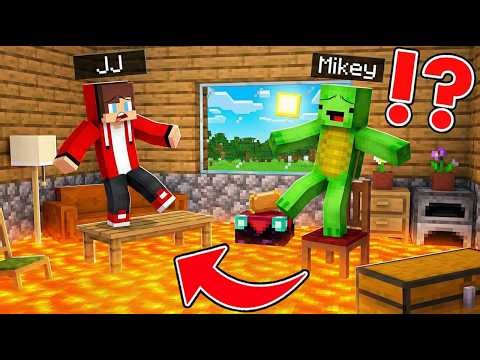 JJ And Mikey Survive FLOOR IS LAVA Challenge in Minecraft - Maizen Challenge