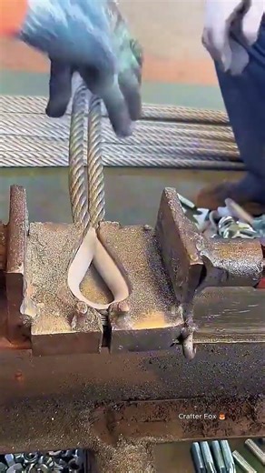 Industrial process of making a load loop on a steel rope