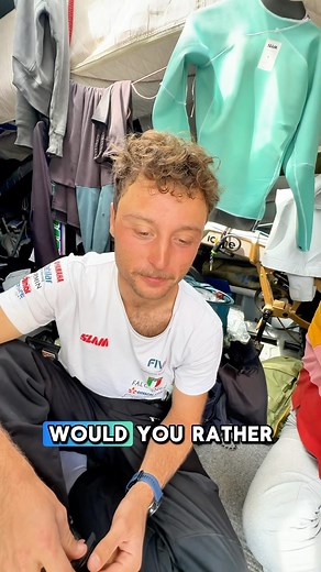 No wind, no racing… so we made the most of the downtime! 😅⛵ While we wait for the breeze to fill in, we had some fun with Team Italy’s Gianluigi & Maria 🇮🇹, Austria’s Laura & Matthaus 🇦🇹, and Nicolas from Team USA 🇺🇸. Stay tuned—racing resumes as soon as the wind decides to join us! 🌬️⚡ #Nacra17 #WaitingForWind #TrofeoSofia | Nacra 17 Sailing