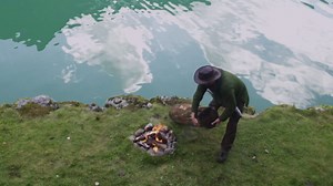 Giant Salmon Cooked Over the Fire Under a Thick Layer of Living Salt!