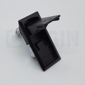 [Hot Item] Black Powder Coated Electrical Panel Cabinet Lock with Push Button Swing Handle Zinc Alloy Body Key Unlock Way Door Lock