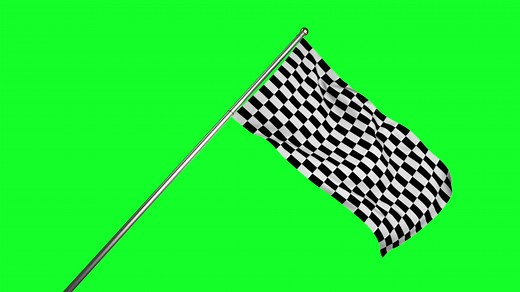 Checkered flag against green screen Free Stock Video Footage