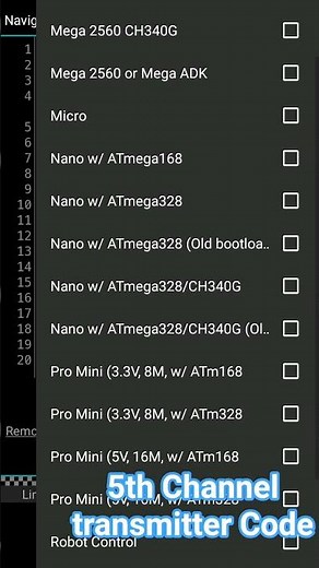 Arduino and nrf2401 module 5th Channel transmitter programing Code
