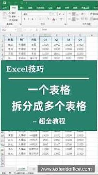 Excel一个表格拆分成多个表格-完整教程 #excel