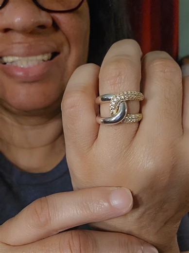 #interlocking #rings #jewelry #silverring #starterpicks - Comfortable Wear: Designed with a smooth band, ensuring comfort while wearing - Elegant Design: Features a stunning interlocking knot design with double rows of cubic zirconia stones - Stacking Compatibility: Can be easily layered with other pieces in your collection, enhancing its versatility - Stylish Accessory: Perfect addition to any jewelry collection, elevating your fashion game - Suitable for Women: Specifically designed for women 