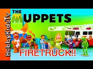 PLAY-DOH Firetruck - The Muppets Movie Ms Piggy Rescue! HobbyKidsTV