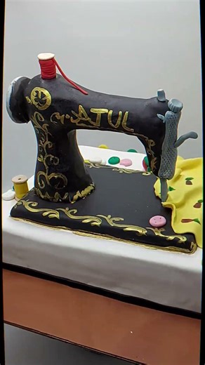 Amazing Sewing Machine Theme Cake 🎂🧵 | Creative Tailor Cake Design#youtubeshorts #shortfeed