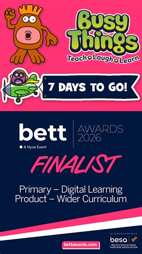Busy Things | Educational Games EYFS, KS1 & KS2 on Instagram: "The Bett Awards are in one week's time. Our countdown begins! #soexcited #teachersofinstagram #edtech @bett_show #BettUK2026 #BettAwards"