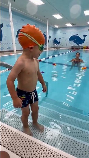 The Coach Said ‘Kick’ and the Pool Erupted! 👶💦🏊✨ — #SwimLesson #PoolJump #WaterConfidence