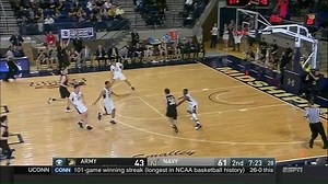 The Army men's basketball team's epic comeback to beat Navy... is Kevin Connors' ESPN SportsCenter Star of the Night! | Army West Point Athletics