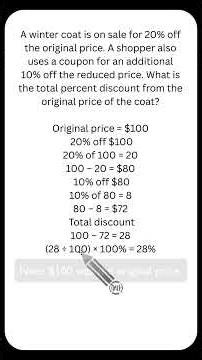 Percentage Problem - TWO Discounts TEAS Math Word Problem #craftmath #teasmath