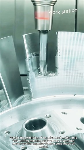 CNC Machining a Turbine Impeller #worker #process #cnc #manufacturing #engineering