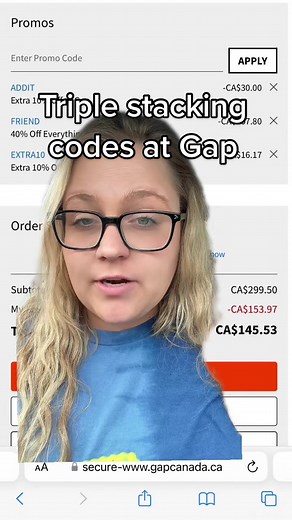 Gap deal on may 13th. Im I’m Canada. #gapcanada #gapdeals #stackingcodes #greenscreen