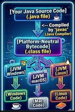 Why Java is Platform Independent? 🤔 Key Secret Explained! #shorts#javatelugu