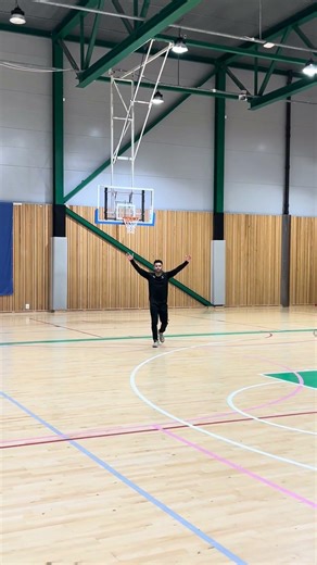 Quarterback throw into a basketball rim
