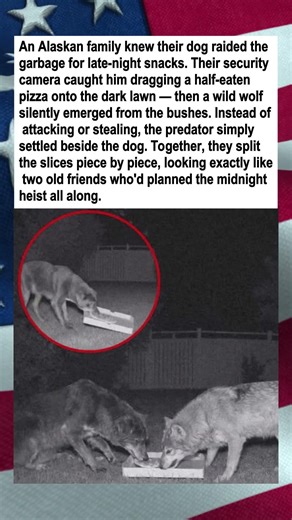 Family Dog Shares Midnight Pizza With Wolf