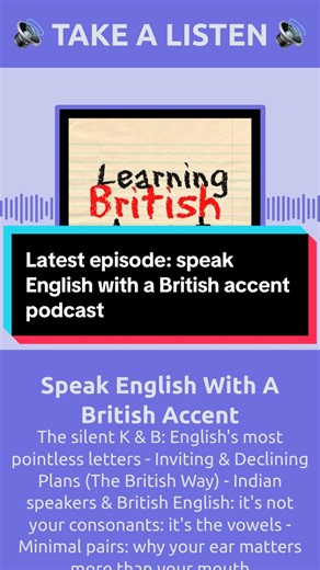 Are you learning the British accent (rp)? You might find my weekly podcast helpful. Search for Speak English with a British accent wherever you get your podcasts. #britishaccent #podcast #podcastclip