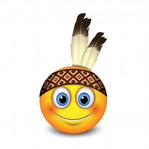 Emoji amérindien mignon, émoticône-isolé vecteur illustration