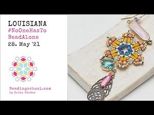 BEADINGSCHOOL by Erika: Louisiana earrings - beading tutorial #NoOneHasToBeadAlone