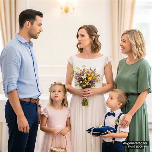 The wedding of the city’s youngest billionaire was supposed to be flawless — a symbol of power, prestige, and new beginnings. But just as the bride began her walk down the aisle, the doors burst open… and the moment froze in stunned silence. There she was — the billionaire’s ex-wife, the woman everyone had long forgotten — walking in, holding the hands of two children who looked unmistakably like him. Their faces mirrored his: same eyes, same smile, same quiet confidence. The crowd gasped. The c