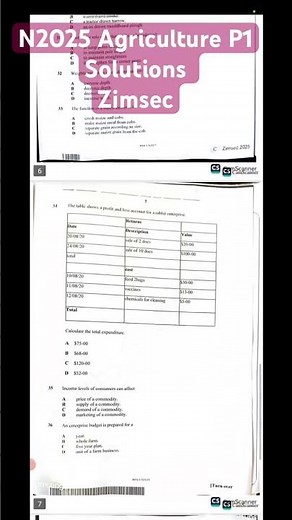 November 2025 Agriculture paper 1 Multiple choice Zimsec out Now‼️