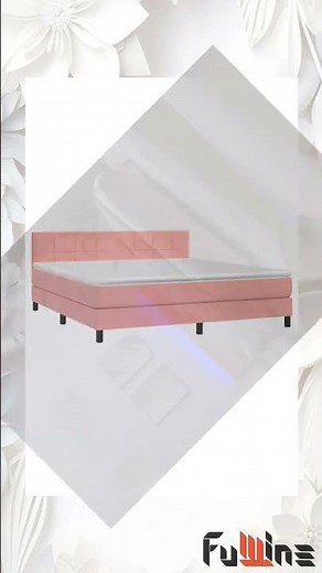 vidaXL Boxspringbett mit Matratze & LED Rosa 180x200 cm Samt