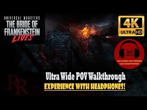 Bride of Frankenstein Lives, 4K Ultra Wide Complete Walkthrough POV - HHN 2020 Universal Studios