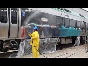 Graffiti Removal from a Train - Chicagoland Graffiti Removal / McCahill Painting Co.