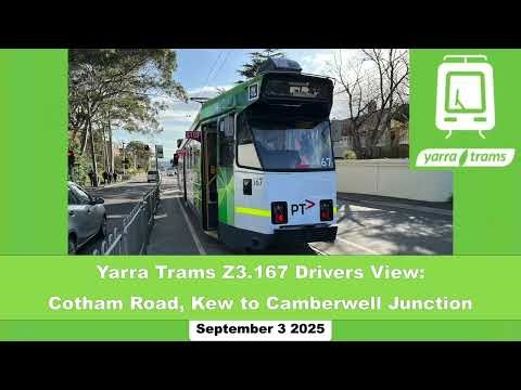 Yarra Trams Z3.167 Drivers View: Cotham Road, Kew to Camberwell Junction