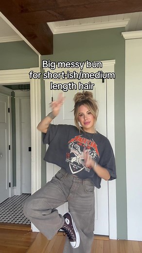 Messy Bun Hairstyles for Medium Length Hair