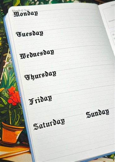 Mini Gothic Weekday Sticker Set of 4 Weeks, Monday Thru Sunday, Planner Decals - Etsy