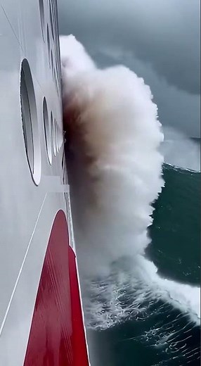 Rogue Wave Slams Cruise Ship | Raw Ocean POV