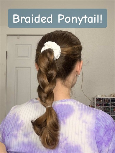 Braided Ponytail with a Scrunchie | Easy Braided Ponytail Day 1