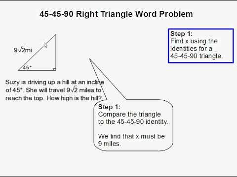 How to Solve a 45-45-90 Right Triangle Word Problem