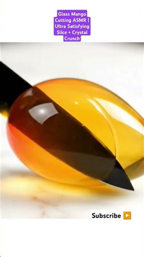 Hyper-Real Glass Mango Cutting | Clean ASMR Tingles in 8s