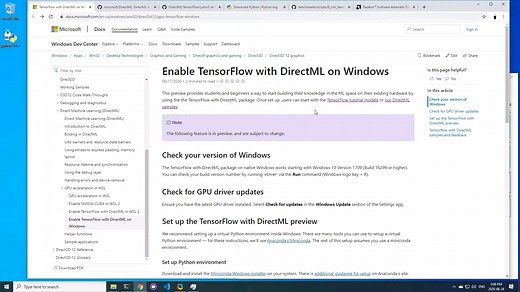 机器学习 AMD NVIDIA 显卡 用Windows DirectML