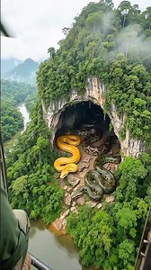 🚁 Helicopter Discovers a Hidden Cave Full of Giant Snakes in the Amazon Jungle! 🐍🌿