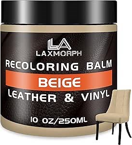 Leather Recoloring Balm Beige Leather Color Restorer for Couches,Leather Dye Paint Leather Color Restorer Leather Fade Scratch Repair for Car Seats Furniture Shoes Boots Purse Jacket Belt Gloves