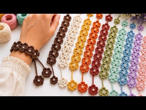 Most Beautiful Crochet Flower Bracelet, Headband & Bag Strap 🌸 Easy DIY Crochet Tutorial