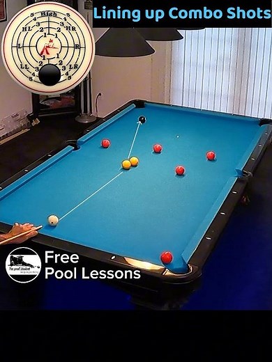 Lining up a combo shot (Free Pool Lessons)