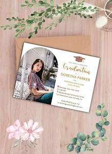 Graduation Invitation Template, Photo Graduation Party Invite, Editable High School College Graduation Announcement, Canva Digital Download - Etsy