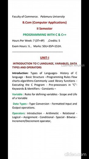 2nd semester B.Com(CA)|CBCS| PROGRAMMING WITH C & C++| bcom 1st year 2nd sem syllabus