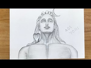 How to draw adiyogi shiva step by step Lord Shiva pencil sketch drawing
