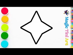 How to Draw a 4 Pointed Star | Step by Step
