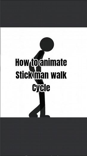 How To Animate A Stick Figure Walk Cycle (Tutorial) #shorts #ytshorts #stickmananimation