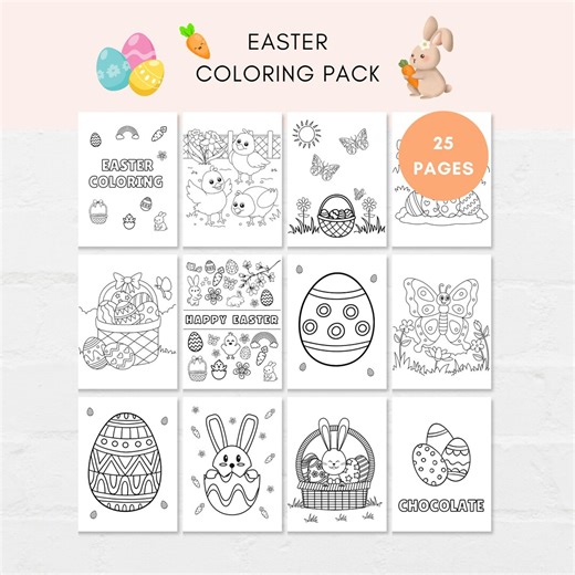Easter Coloring Pages, Easter Coloring Book, Easter Coloring Sheets, Easter Coloring Pages for Kids, Easter Coloring PDF, Easter Activities - Etsy