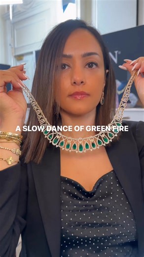 Experiencing the allure of emeralds with LeVian Couture® Jewels. A refined dialogue between contemporary elegance and timeless craftsmanship, where luminous Costa Smeralda emeralds meet the signature artistry of Le Vian. This exceptional suite features over 40 carats of emeralds across the necklace, ring, and earrings. | Champagne Gem