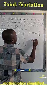 How To Solve Joint Variation Problem