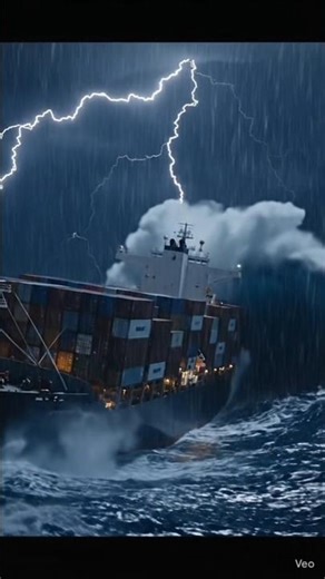 Giant Container Ship vs Deadly Ocean Storm 🌊⚡ | 8K Cinematic Scene#viral #trending #trendingshorts